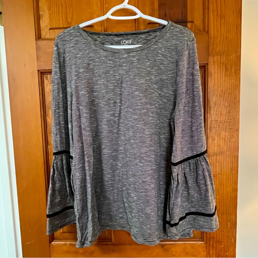 Loft Flare Sleeve Striped Top